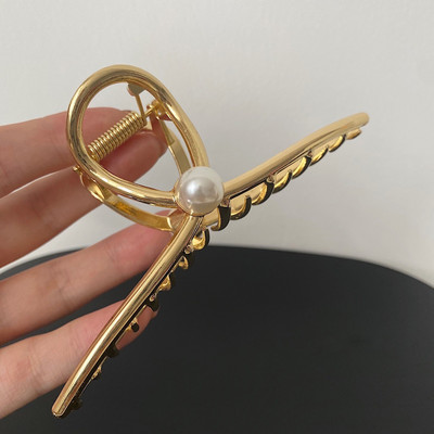 Agrafe cu gheare de păr din metal cu model S pentru femei Cleme de păr geometrice de epocă Bentita de crab de baie Agraf de păr Accesorii de păr pentru fete