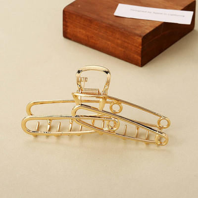 Agrafe cu gheare de păr din metal cu model S pentru femei Cleme de păr geometrice de epocă Bentita de crab de baie Agraf de păr Accesorii de păr pentru fete