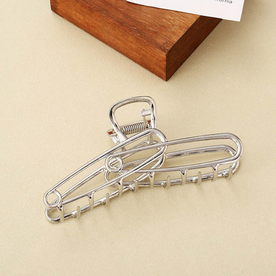 Agrafe cu gheare de păr din metal cu model S pentru femei Cleme de păr geometrice de epocă Bentita de crab de baie Agraf de păr Accesorii de păr pentru fete