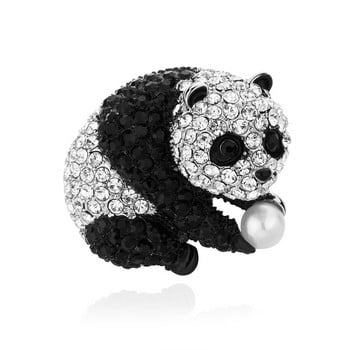 Morkopela Panda Rhinestone Καρφίτσα Μόδα Κρυστάλλινες Καρφίτσες για Γυναικείες Στολή Ρούχα Καρφίτσα κοσμήματα Καρφίτσες και καρφίτσες Δώρο