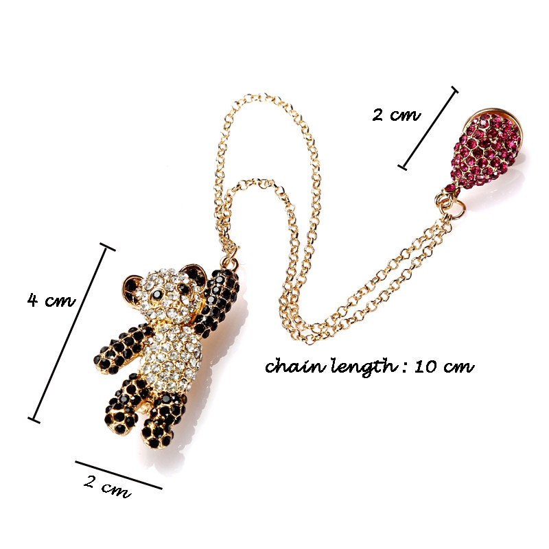 Broșă cu strasuri Morkopela Panda Broșe de cristal de modă pentru femei, ace de haine pentru costum, bijuterii, ace și broșe cadou