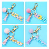 Breloc cu litere „dragoste” colorat, cu paiete, cadou iubitor pentru bărbați, femeie, geantă romantică, accesoriu pandantiv