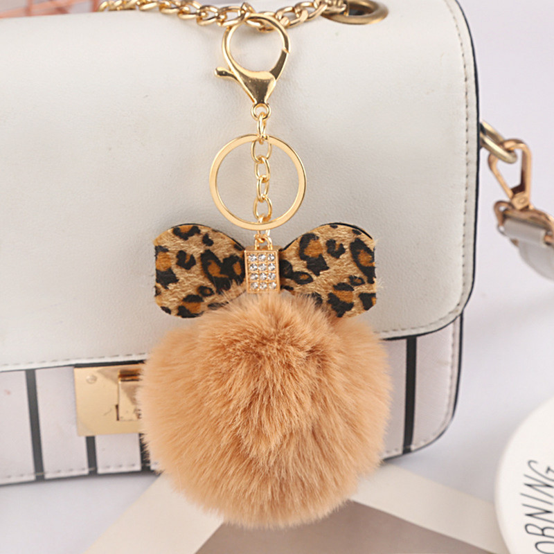 8 cm-es Fake Fox Rabbit Kulcstartó Pompon Bowknot Kulcstartó Strasszkő kulcstartó Női Táska Kiegészítők Puha Plüss Bűbáj