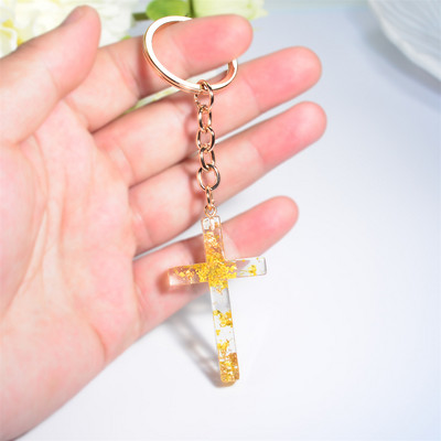 Creative Cross Kulcstartók Charms Gyantával kitöltő szárított virágok Kulcstartó nőknek Emléktárgyak Ajándék autós kulcstartó tartozékok