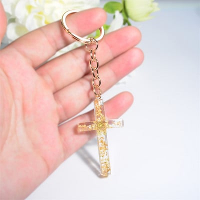 Creative Cross Kulcstartók Charms Gyantával kitöltő szárított virágok Kulcstartó nőknek Emléktárgyak Ajándék autós kulcstartó tartozékok