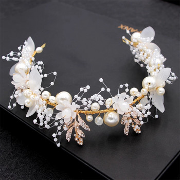 Νέα υψηλής ποιότητας Spring Bohemian Pearl Crowns Beach Hawaii Floral Garland Ρομαντικά στέφανα γάμου με ψεύτικο τριαντάφυλλο Flower Headband