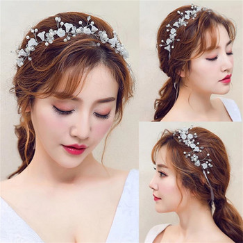 Νέα υψηλής ποιότητας Spring Bohemian Pearl Crowns Beach Hawaii Floral Garland Ρομαντικά στέφανα γάμου με ψεύτικο τριαντάφυλλο Flower Headband