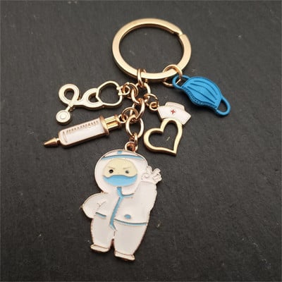 1 kom. Liječnik Medicinski alat Stetoskop Štrcaljka Maska za lice Privjesak za ključeve Medicinska sestra Medicinski poklon Privjesak za ključeve Suvenir