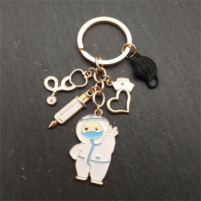 1 kom. Liječnik Medicinski alat Stetoskop Štrcaljka Maska za lice Privjesak za ključeve Medicinska sestra Medicinski poklon Privjesak za ključeve Suvenir