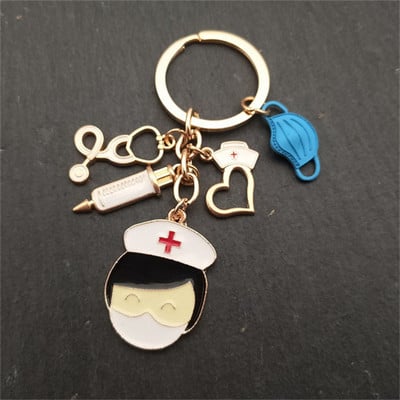 1 kom. Liječnik Medicinski alat Stetoskop Štrcaljka Maska za lice Privjesak za ključeve Medicinska sestra Medicinski poklon Privjesak za ključeve Suvenir