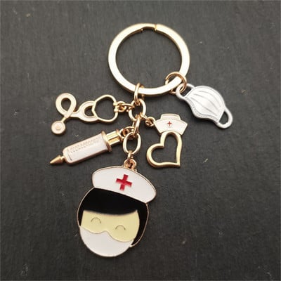 1 kom. Liječnik Medicinski alat Stetoskop Štrcaljka Maska za lice Privjesak za ključeve Medicinska sestra Medicinski poklon Privjesak za ključeve Suvenir