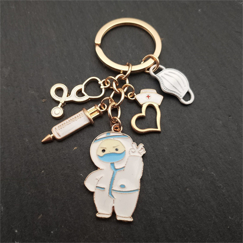 1 kom. Liječnik Medicinski alat Stetoskop Štrcaljka Maska za lice Privjesak za ključeve Medicinska sestra Medicinski poklon Privjesak za ključeve Suvenir