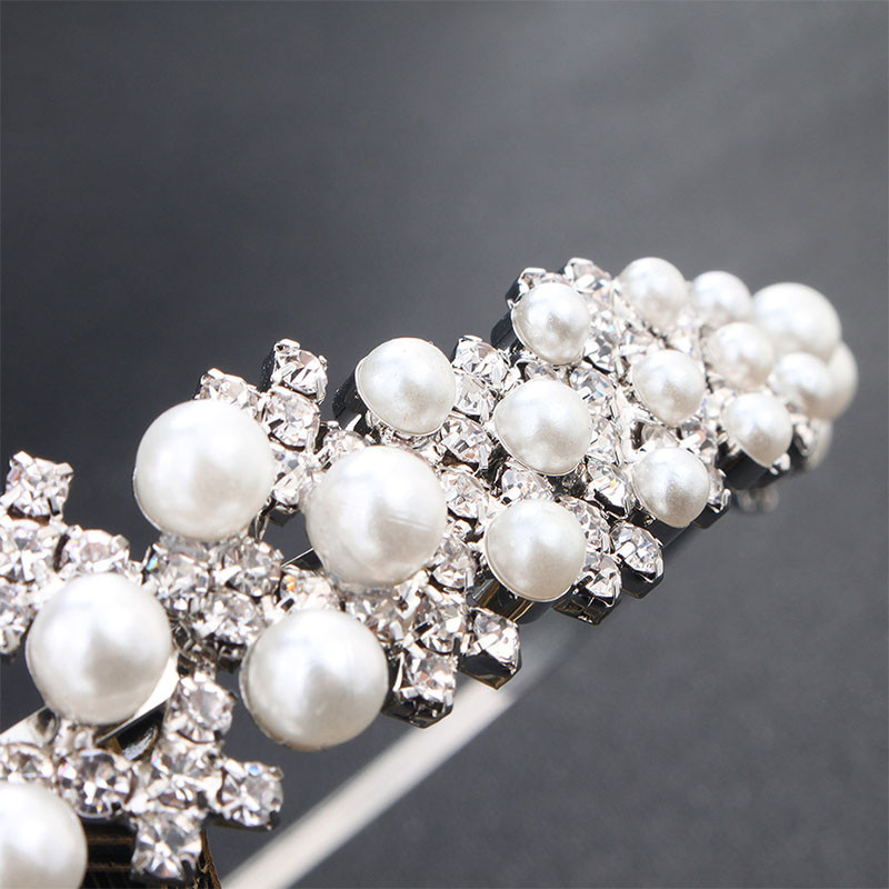 Divat Princess Rhine Stone Tiara Menyasszonyi szalagavató Korona Lány Elegáns Hajpántok Gyöngykristály Esküvői Haj Ékszer Fejpánt Ajándék