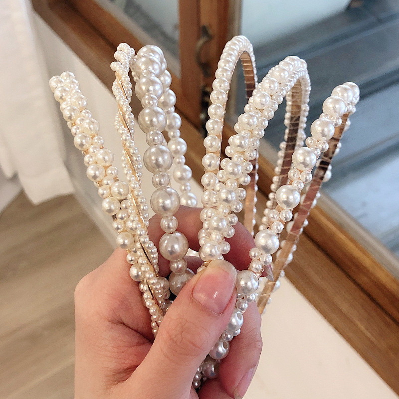 Doamnelor bentită elegantă plină de perle dulce și simplă bentiță par cravată bentiță doamnelor fashion party accesorii pentru păr cadou