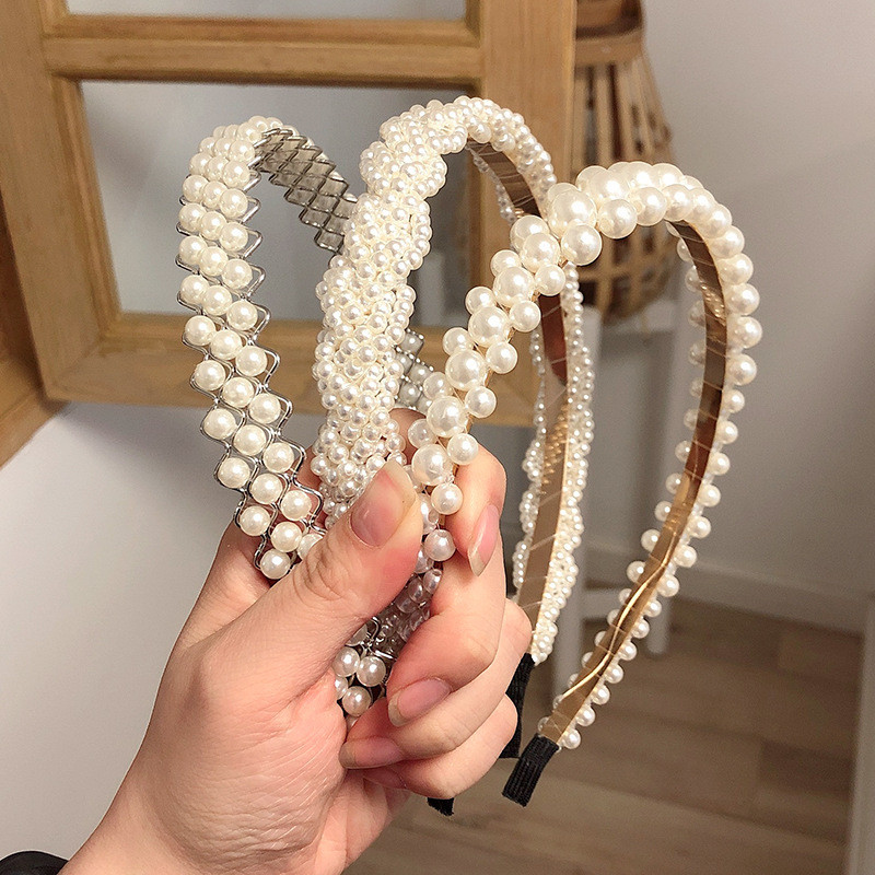 Doamnelor bentită elegantă plină de perle dulce și simplă bentiță par cravată bentiță doamnelor fashion party accesorii pentru păr cadou