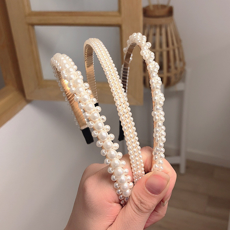 Doamnelor bentită elegantă plină de perle dulce și simplă bentiță par cravată bentiță doamnelor fashion party accesorii pentru păr cadou