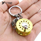 1 tk sulamist kalastusrulli trummel ripats võtmehoidja võtmehoidja mini miniatuurne merepüügi ketrusratas õues väikesed kalastustarbed