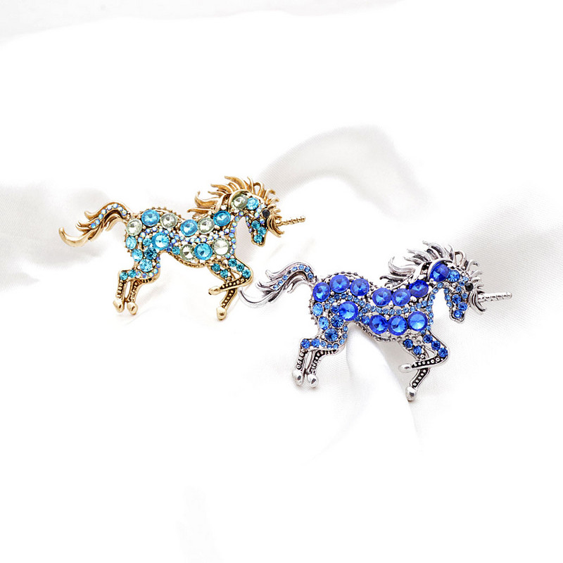 CINDY XIANG 7 culori alege broșe de cal cu strasuri pentru femei unicorn pin bijuterii de modă animale haină vintage
