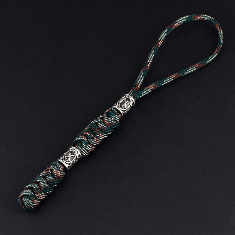 Charms Viking Rune Bead Kiegészítők Kulcstartó kültéri túlélő készlet Ejtőernyős zsinór kulcstartó Lucky Jewelry Autós Kulcs Kés Zsinórok