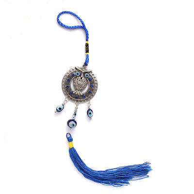 EVIL EYE aliaj Fatima mână bufniță fluture sticlă albastru turcesc Evil Eye pandantiv pentru agățat perete decor pentru casă living mașină