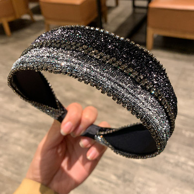 Banda de păr pentru femei la modă nouă Bandă laterală lată Turban cu noduri încrucișate Articole pentru cap clasice cu dungi Accesorii pentru păr pentru fete Livrare picătură