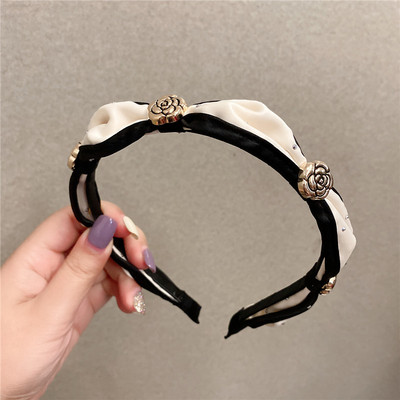 Banda de păr pentru femei la modă nouă Bandă laterală lată Turban cu noduri încrucișate Articole pentru cap clasice cu dungi Accesorii pentru păr pentru fete Livrare picătură