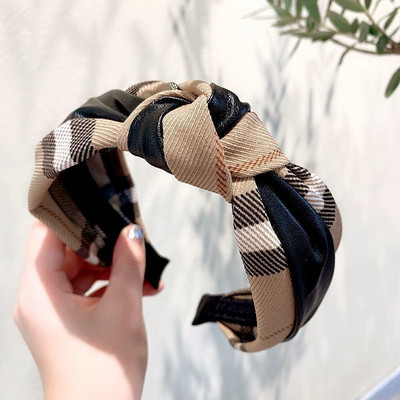 Banda de păr pentru femei la modă nouă Bandă laterală lată Turban cu noduri încrucișate Articole pentru cap clasice cu dungi Accesorii pentru păr pentru fete Livrare picătură