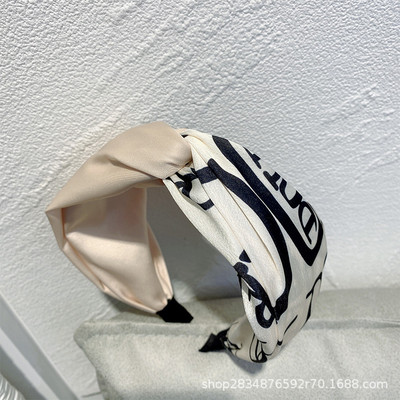 Banda de păr pentru femei la modă nouă Bandă laterală lată Turban cu noduri încrucișate Articole pentru cap clasice cu dungi Accesorii pentru păr pentru fete Livrare picătură