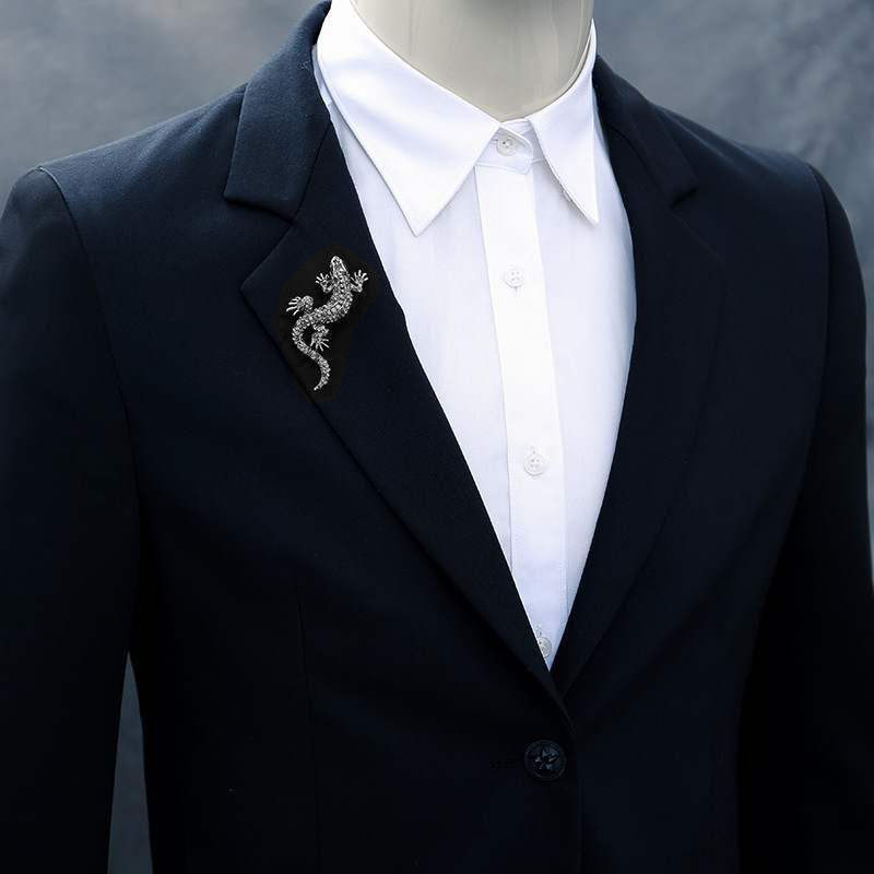 Broșă din șopârlă Morkopela cu strasuri pentru femei Geckos, ace și broșe pentru haine, bijuterii, metal vintage, broșă