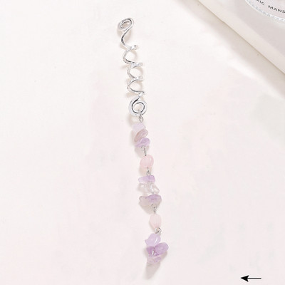 Bijuterii de păr cu pandantiv din piatră naturală colorată, pentru împletituri, accesorii pentru dreadlock de cristal, brelocuri pentru păr, accesorii pentru cap pentru femei, dreadlock