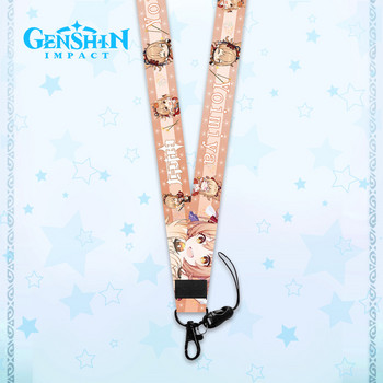 Hot Genshin Impact Character Lanyards Μπρελόκ Kaedehara Kazuha Hutao Keqing Xiao Klee Zhongli Ganyu Λουράκια λαιμού ID σήματος