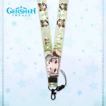 Hot Genshin Impact Character Lanyards Μπρελόκ Kaedehara Kazuha Hutao Keqing Xiao Klee Zhongli Ganyu Λουράκια λαιμού ID σήματος