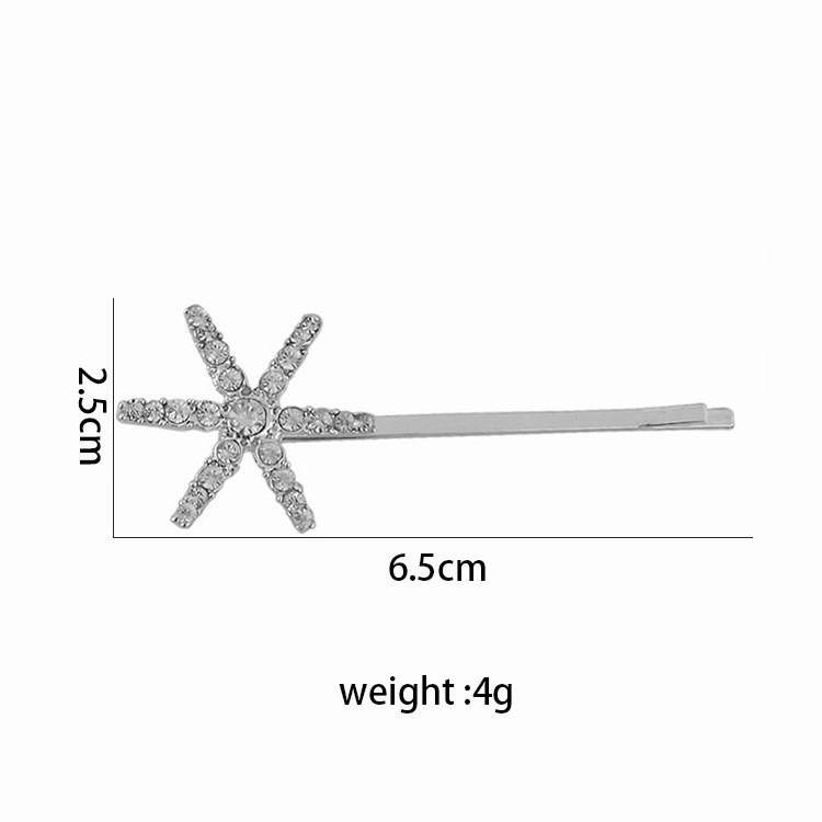 Agrafă de păr cu strasuri pentru petrecere de modă în Coreea. Agrafă de păr în formă de stea strălucitoare, în formă de fulg de zăpadă. Accesorii pentru păr pentru femei.