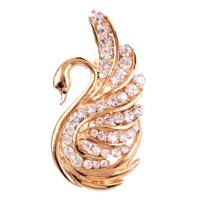 Võluv Crystal Swan Pross Moeehted Rhinestonest Loomade Pross Naistele ja Tüdrukutele Kuubiku Tsirkooniumoksiidist Lind Pross Kaunistus