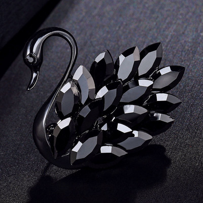 Võluv Crystal Swan Pross Moeehted Rhinestonest Loomade Pross Naistele ja Tüdrukutele Kuubiku Tsirkooniumoksiidist Lind Pross Kaunistus