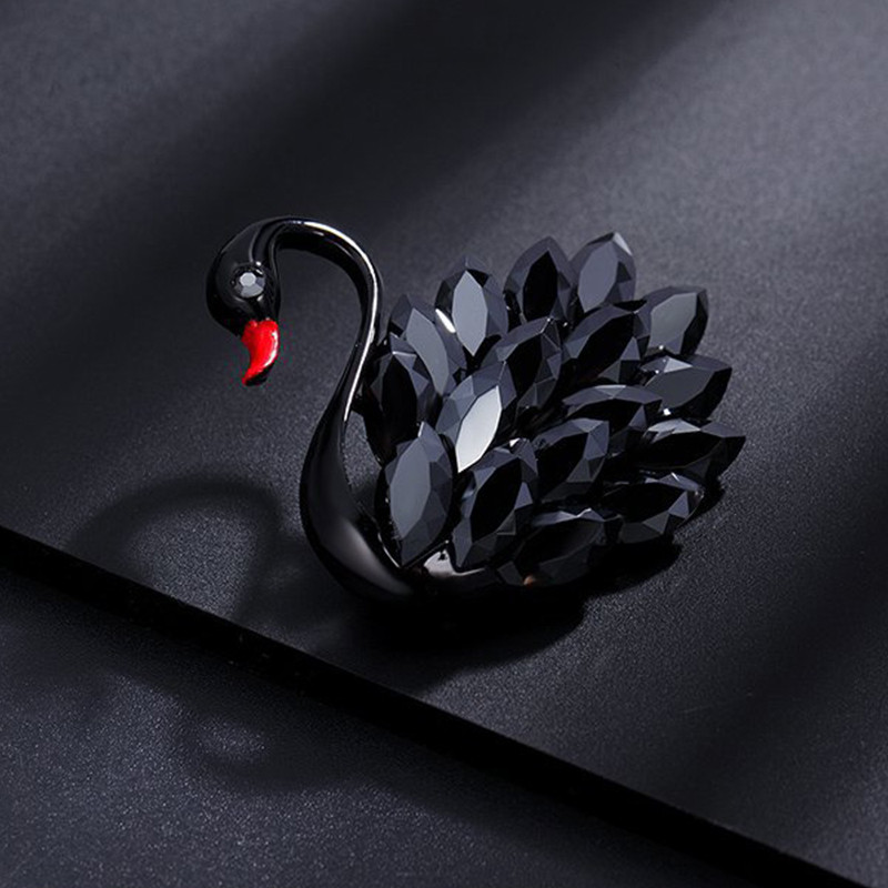 Võluv Crystal Swan Pross Moeehted Rhinestonest Loomade Pross Naistele ja Tüdrukutele Kuubiku Tsirkooniumoksiidist Lind Pross Kaunistus