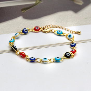 Lucky Eye Drip Oil Colorful Evil Eye Charm Гривна Регулируема Moon Star Heart Fatima Hand Гривна за жени Момичета Мъже BE824