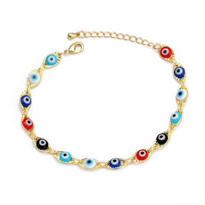 Lucky Eye Drip Oil Colorful Evil Eye Charm Гривна Регулируема Moon Star Heart Fatima Hand Гривна за жени Момичета Мъже BE824