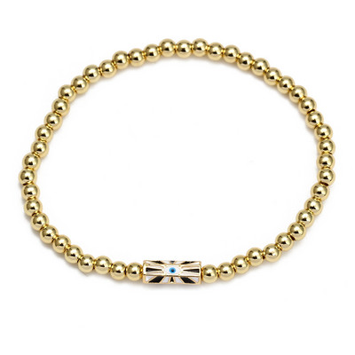 Card de dorințe, piatră zdrobită neregulată, brățară de mărgele de cupru pentru femei, fete, bijuterii boho, farmec pentru ochi norocos, brățară elastică colorată