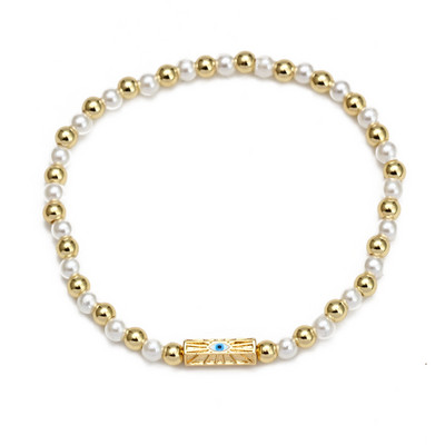 Card de dorințe, piatră zdrobită neregulată, brățară de mărgele de cupru pentru femei, fete, bijuterii boho, farmec pentru ochi norocos, brățară elastică colorată