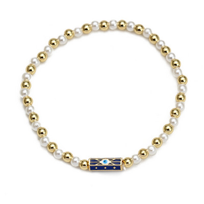 Card de dorințe, piatră zdrobită neregulată, brățară de mărgele de cupru pentru femei, fete, bijuterii boho, farmec pentru ochi norocos, brățară elastică colorată