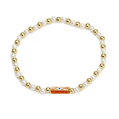 Card de dorințe, piatră zdrobită neregulată, brățară de mărgele de cupru pentru femei, fete, bijuterii boho, farmec pentru ochi norocos, brățară elastică colorată