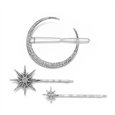 Star Strass Agraf de păr Vintage Femei Clip de păr Moon Star Accele de păr Accesorii Păr de nuntă Bijuterii de mireasă design nou-nouț