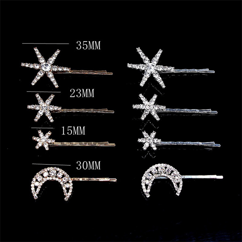 Star Strass Agraf de păr Vintage Femei Clip de păr Moon Star Accele de păr Accesorii Păr de nuntă Bijuterii de mireasă design nou-nouț