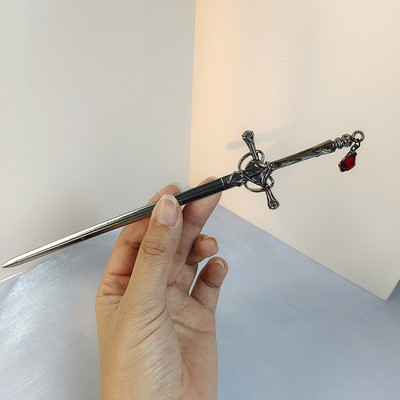 Nou Punk Ruby Pandantiv Sabie Acul de păr Bastoane de păr simple chinezești pentru femei retro Coafura Accesorii pentru vase de păr La modă 2022