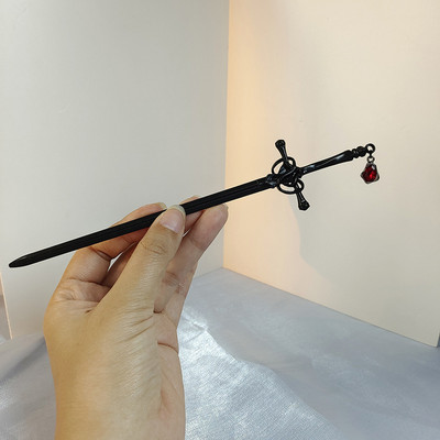 Nou Punk Ruby Pandantiv Sabie Acul de păr Bastoane de păr simple chinezești pentru femei retro Coafura Accesorii pentru vase de păr La modă 2022