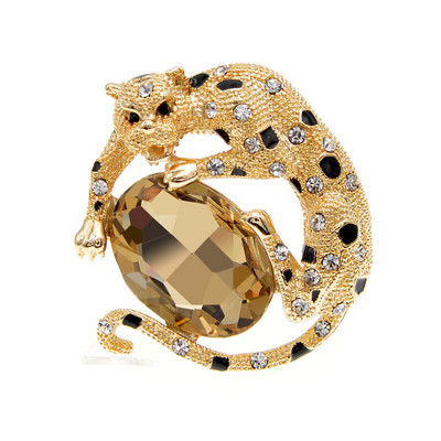 CINDY XIANG Broșe leopard cu strasuri pentru femei, design clasic, modă, 2 culori disponibile, de înaltă calitate, nou 2020