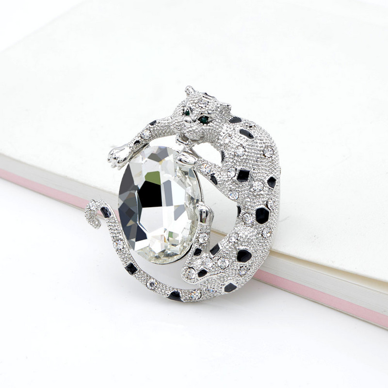 CINDY XIANG Broșe leopard cu strasuri pentru femei, design clasic, modă, 2 culori disponibile, de înaltă calitate, nou 2020