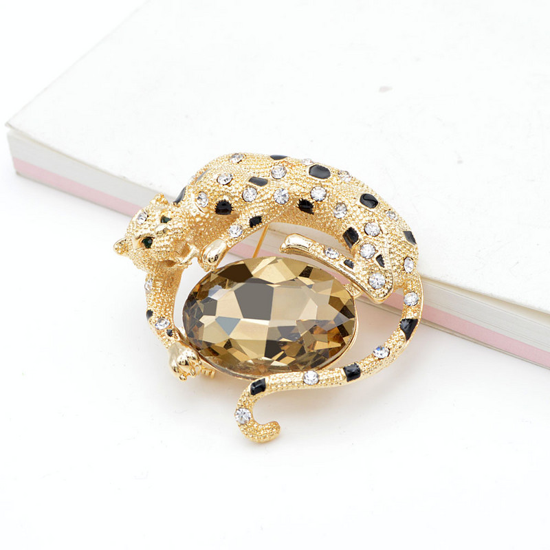 CINDY XIANG Broșe leopard cu strasuri pentru femei, design clasic, modă, 2 culori disponibile, de înaltă calitate, nou 2020