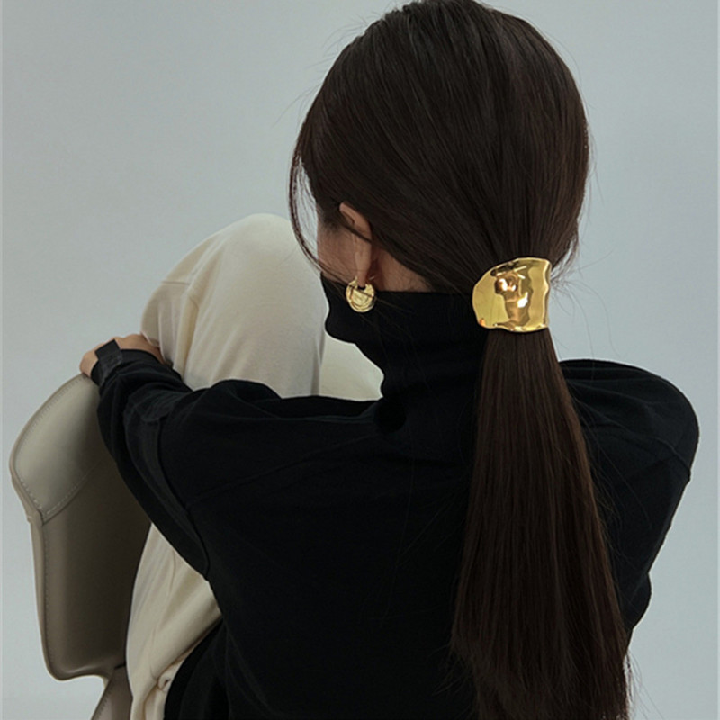 Noul design din Coreea Boemia, de înaltă calitate, concav și convex, cataramă de păr artizanală, clemă retro, agrafă de păr, inel de păr din metal, de modă